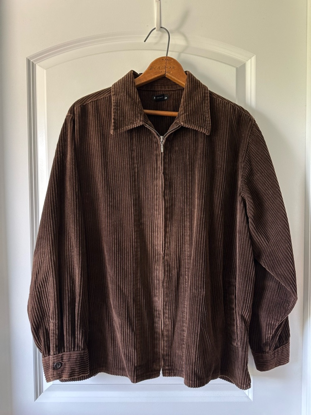 NorthCrest Boxy-fit Cottage Grandma Brown Corduroy Zip Jacket 100% Cotton